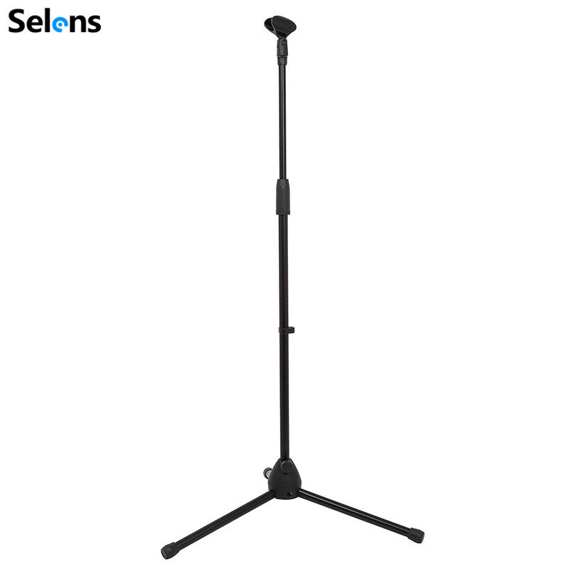 Selens Swing Boom Microphone Tripod Stand Adjustable Microphone Clip Holder Detachable Stage Microphone Stand For Vlog Video Vlogging LIve Streaming