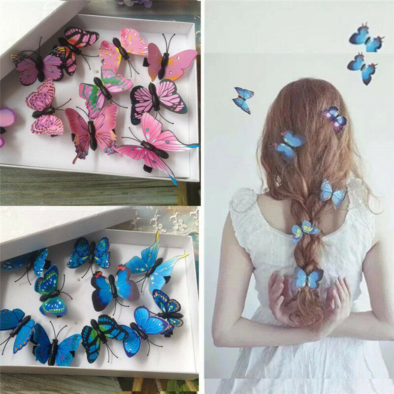 5pcs Butterfly Hair Clips Bridal Hair Accessories Wedding Photography Costume
