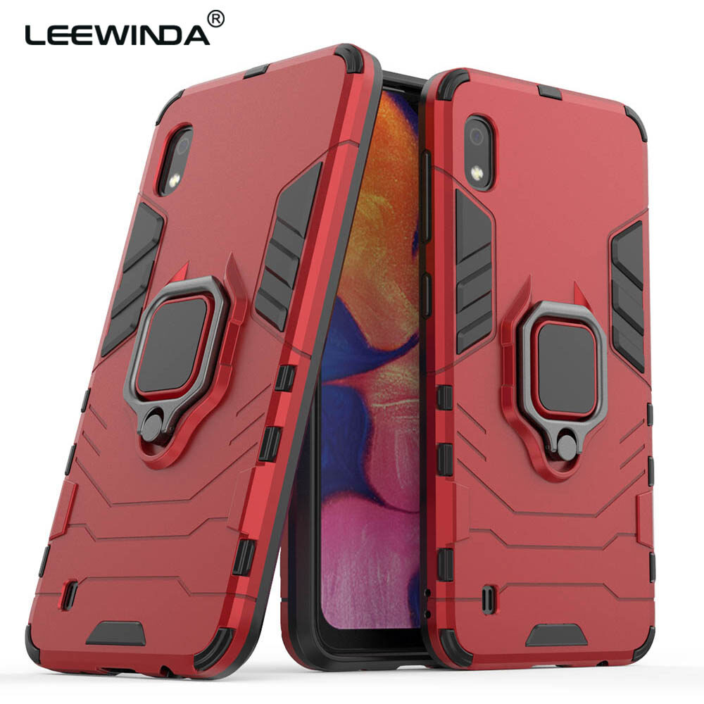 Leewinda for samsung galaxy a10 case,for samsung m10 phone case, silicone tpu and hard pc luxury armor shockproof metal ring holder cover