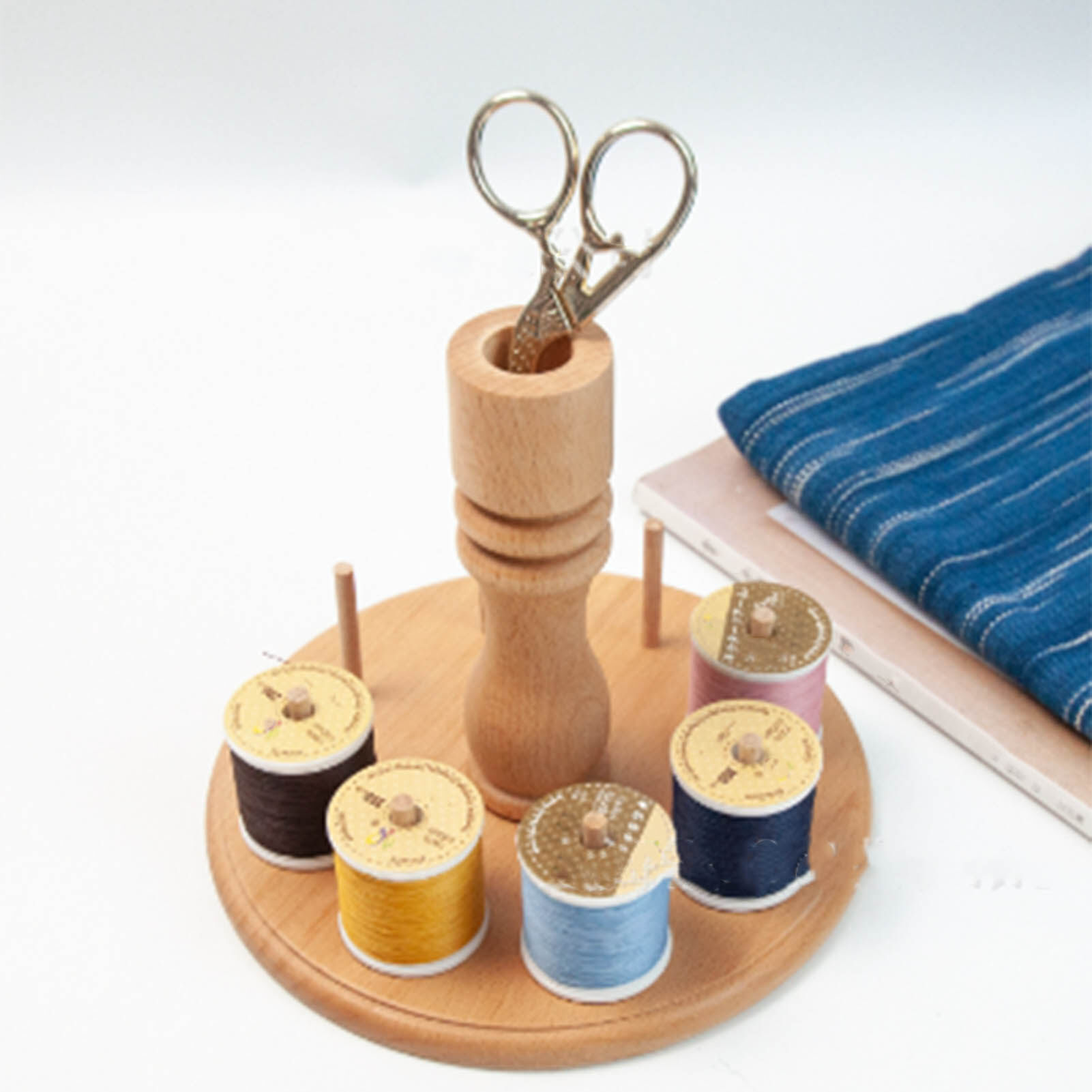 Thread Rack Holder Wooden Thread Holder 8 Spools for Embroidery