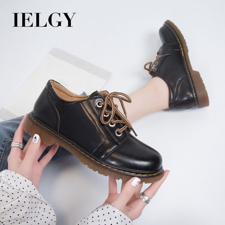 IELGY Retro small leather shoes women fashion Japanese uniform shoes British style casual flat shoes