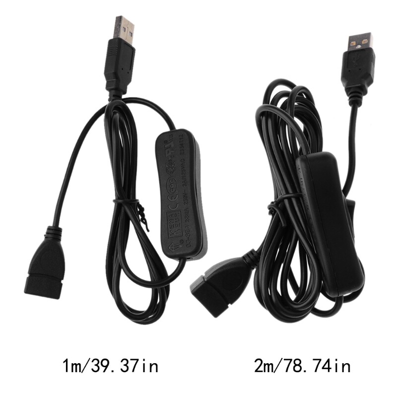 Dây Nối Dài USB 2.0 Đồng Bộ Dữ Liệu Cáp Nối Dài USB Có Công Tắc Bật Tắt Cho Quạt USB Máy Vi Tính Bộ Sạc USB Đèn LED Raspberry Pi