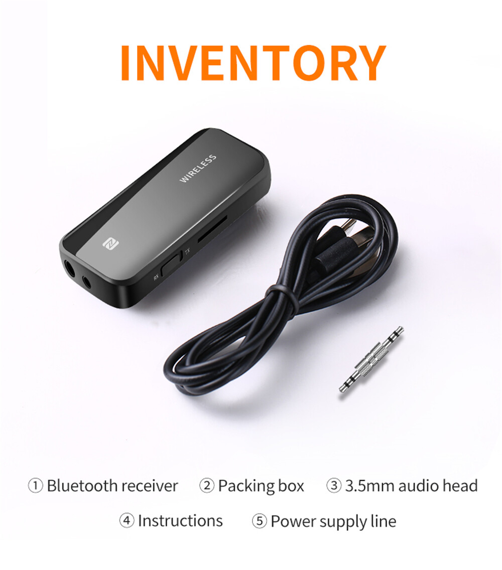 Kebidumei Wireless Bluetooth Transmitter Receiver 2 in 1 A2DP 3.5mm Adapter Stereo Audio Dongle for Car Home Media Speaker MP3 MP4
