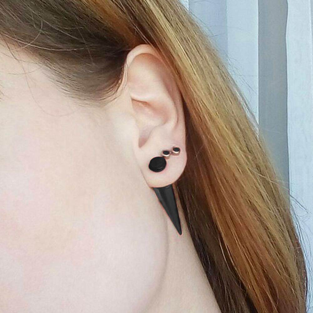 1 Cặp Nút Tai Hình Nón 2.5-20MM Bộ Khuyên Nong Tai Bằng Nhựa Acrylic Màu Đen Với Vòng Đeo Tai Punk Kiểu Đeo Tai Xỏ Lỗ Đồ Căng Lỗ Tai Khuyên Xỏ Trụ Phụ Nữ Đàn Ông Đồ Trang Sức Khuyên Xỏ