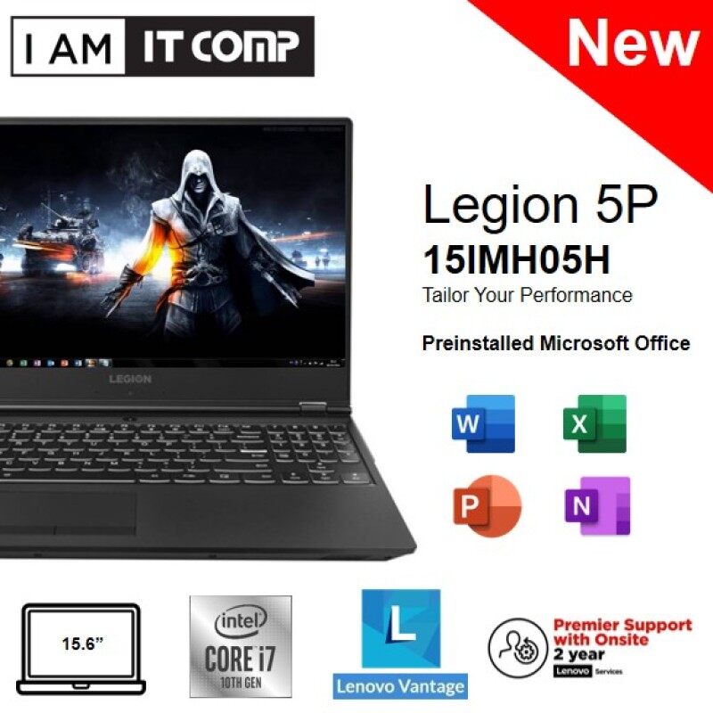 Lenovo Legion 5P 15IMH05H 82AW003FMJ 15.6 FHD 144Hz Gaming Laptop ( i7-10750H/16GB/512GB SSD/RTX2060 6GB/W10) Malaysia