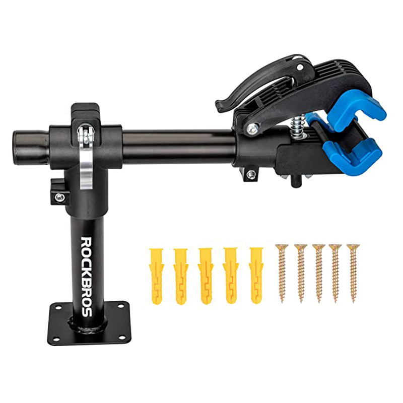 Rockbros steel bike repair stand 360° adjustable mtb wall mount durable quick release road bicycle rack
