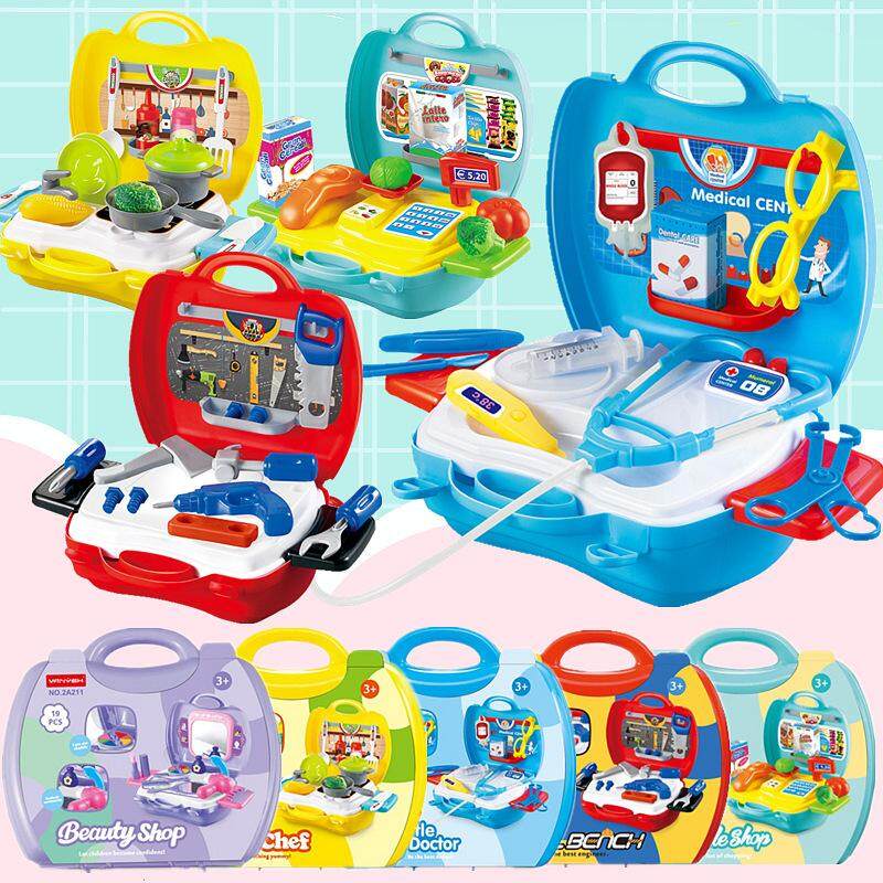 Borong King Vanyeh Series Pretend Play Set Suitcase Kids Toy Role