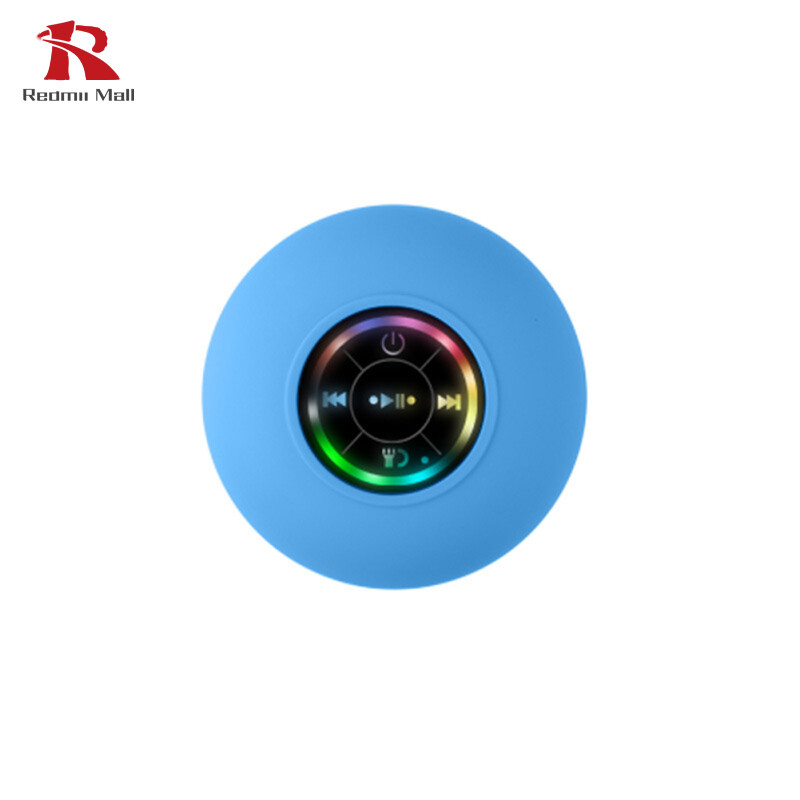 Bluetooth-compatible Speaker Led Light Luminous Suction Cup Bracket Waterproof Bathroom Wireless Portable Player Built-in Microphone