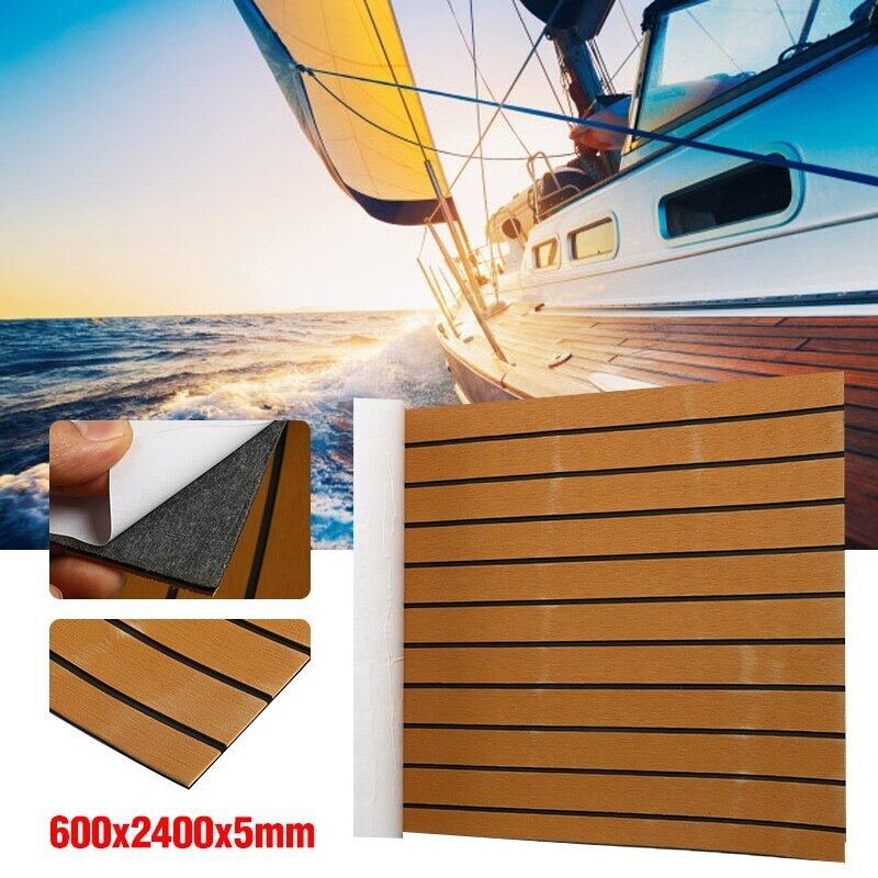 240 Cm X 60 Cm Bọt Tự Dính Teak Thuyền Sàn Bọt Xốp EVA Sàn Biển Faux Tàu Biển Du Thuyền Tấm Ván Sàn Phụ Kiện Nâu Đen