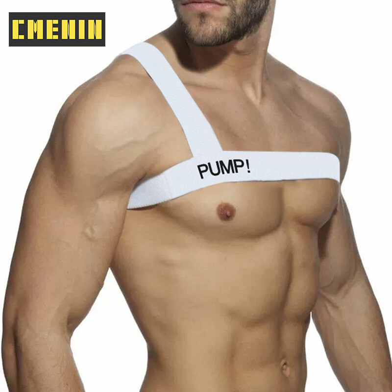 CMENIN PUMP 1Pcs Nylon Fashion Sexy Men Tanks Party Harness Fitness Shoulder Strap Breathable Flexible Clubwear Body Chest Halter PU5507
