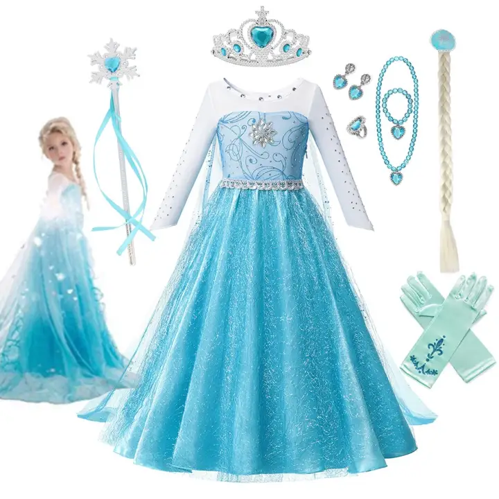 3 4 6 8 10 Years Old Girls Cosplay Elsa 