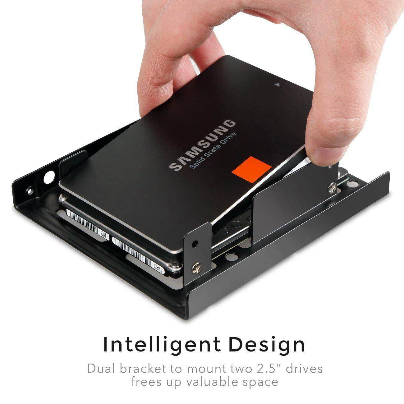 2X 2.5 inch SSD to 3.5 inch Internal Hard Disk Drive Mounting Kit ...