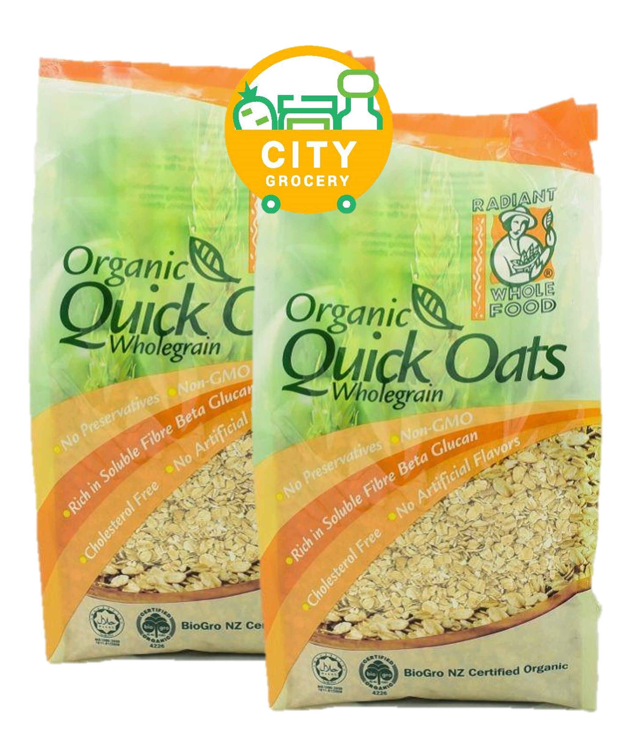 [TWIN PACK] Radiant Organic Quick Oats 500gm x 2 Lazada