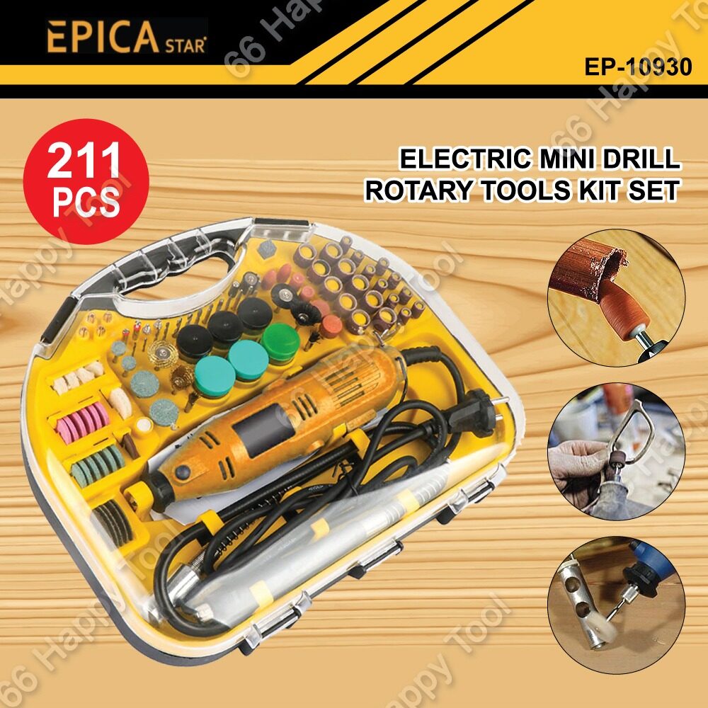 EPICA STAR 211pcs Electric Mini Drill Rotary Tools Kit Set EP 10930 Mini Electric Die Grinder Soft Shaft Rotary Tool Lazada