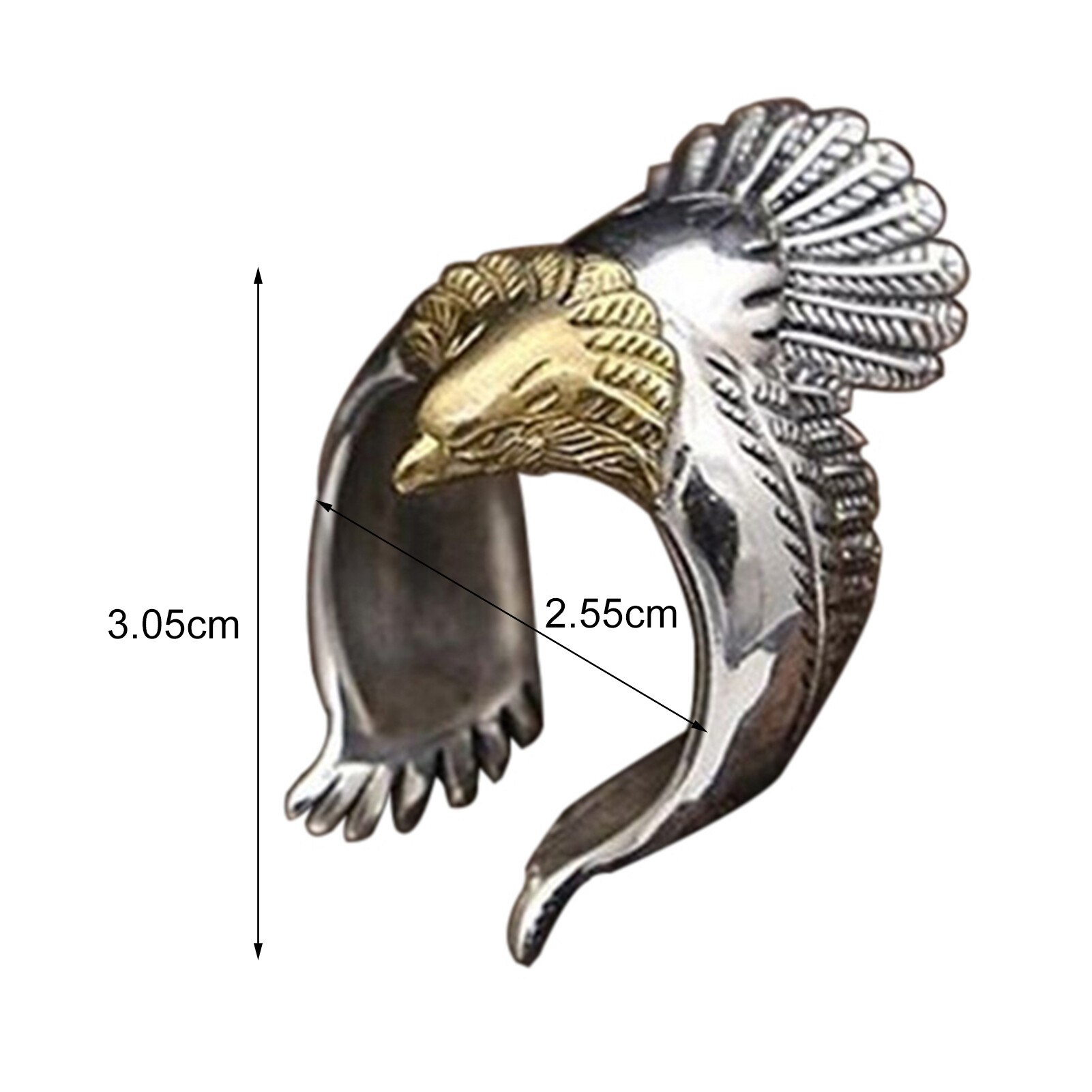 Dressy Code Ring Vintage Eagle Shape Silver Plated Men Fashion Ring