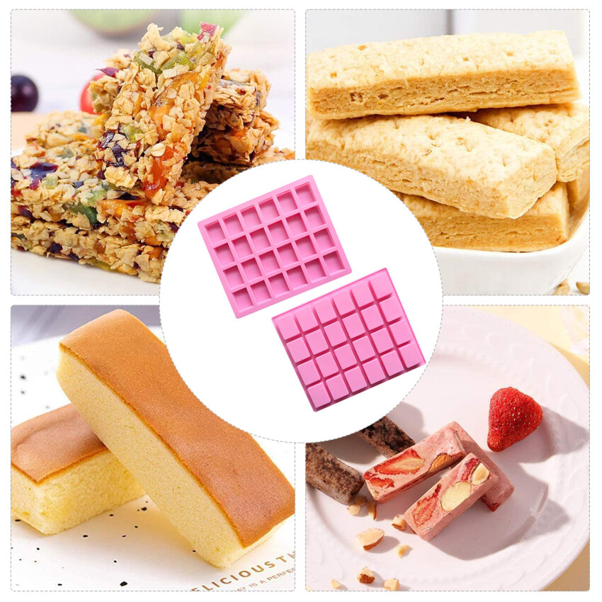 Chocolate Bars Silicone Molds, Rectangles Candy Bars Mold, Making Protein Bars, Caramels, Granola Bars, Ice Cube, Dessert, Soap, Energy Bar and Praline