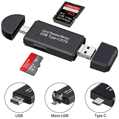 3 In 1 Multifunctional OTG CARD READER USB TYPE-C / Micro SD / SD Card / USB Reader