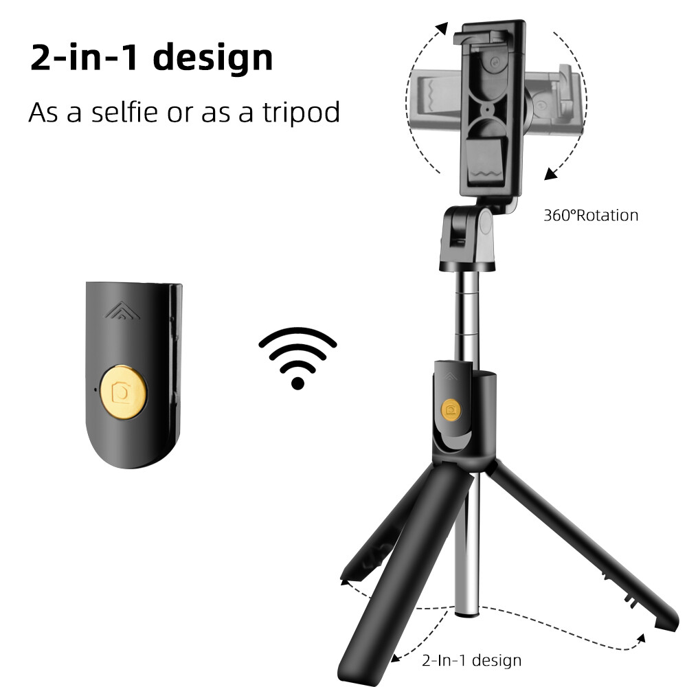 Gậy Selfie Bluetooth Không Dây Zeallion Có Gương Và Điều Khiển Từ Xa Mini Và Chân Máy Có Thể Mở Rộng Giá Đỡ 1 Chân Có Thể Gập Lại Cuộc Gọi Video Cầm Tay Cho Iphone Xiaomi Samsung Oppo Vivo