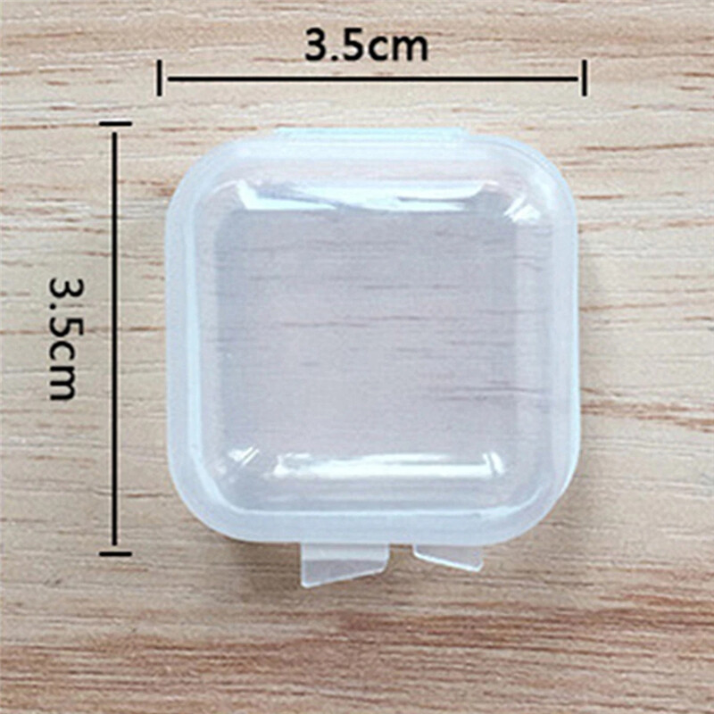 1pcs mini xách tay lưu trữ nhựa hộp trong suốt vuông Pill trang sức Earplug hộp Bông tai
