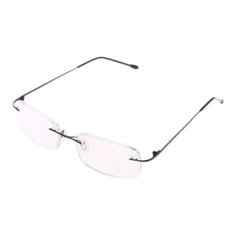 ✪Men's Titanium Alloy No Rim Reading Glasses Frameless Folding Eyeglasses Presbyopia Eyewear + 1.0 + 1.5 + 2.0 + 2.5 + 3.0 + 3.5