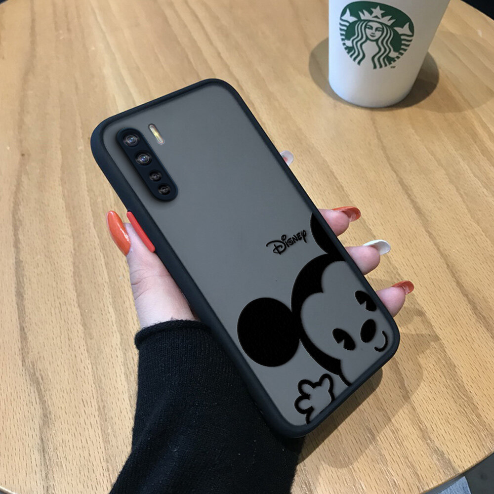 Hontinga Casing Case For OPPO A91 Reno 3 Case Cartoon Cute Mouse Frosted Transparent Phone Case Full Back Cover Casing Camera Protect Cases Hard Case For Girls For Boys