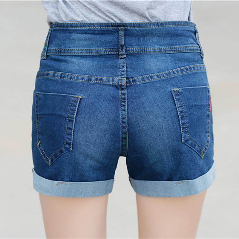 Womens Solid Stitched Detail Pocket Shorts 