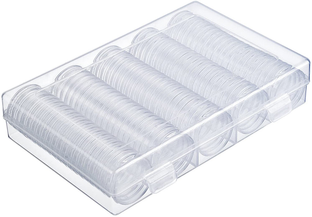 100 Cái Hộp Đựng Tiền Xu Tròn Bằng Nhựa Trong Suốt 27Mm Hộp Đựng Viên Nang Có Hộp Đựng Đồng Xu Kỷ Niệm, Bộ Sưu Tập Huy Chương