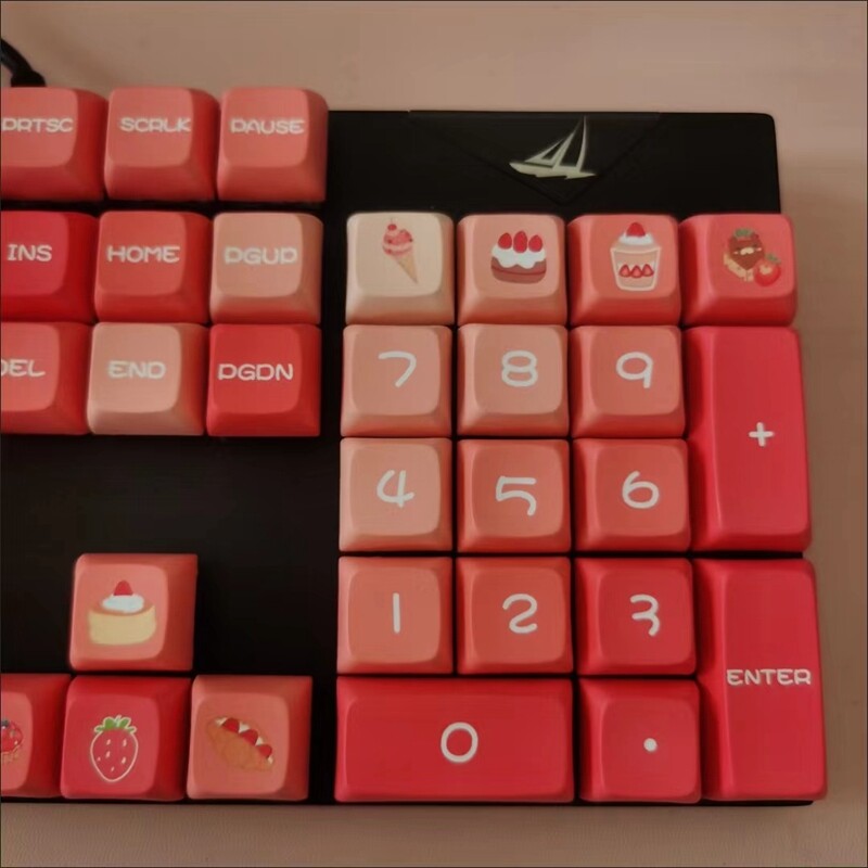 Dâu Tây chủ đề Keycap 130 phím xda hồ sơ PBT thăng hoa cho công tắc Cherry MX KTT TTC hộp jwk chuyển đổi Bàn Phím Cơ RK61/Anne Pro 2/gk61