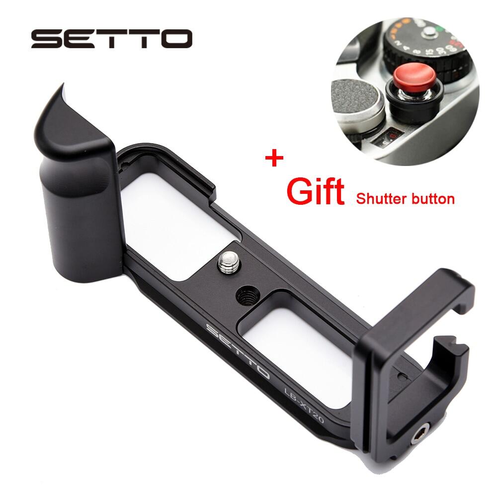 Setto l type bracket tripod quick release plate base grip handle for fujifilm fuji xt20 x-t20 x-t10 xt30 xt30 ii camera