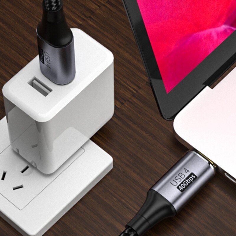 USB C to USB C Cable 100W Nylon Braided Fast Charging Cord 40Gbps High Speed Data Transfer Type-C Cable