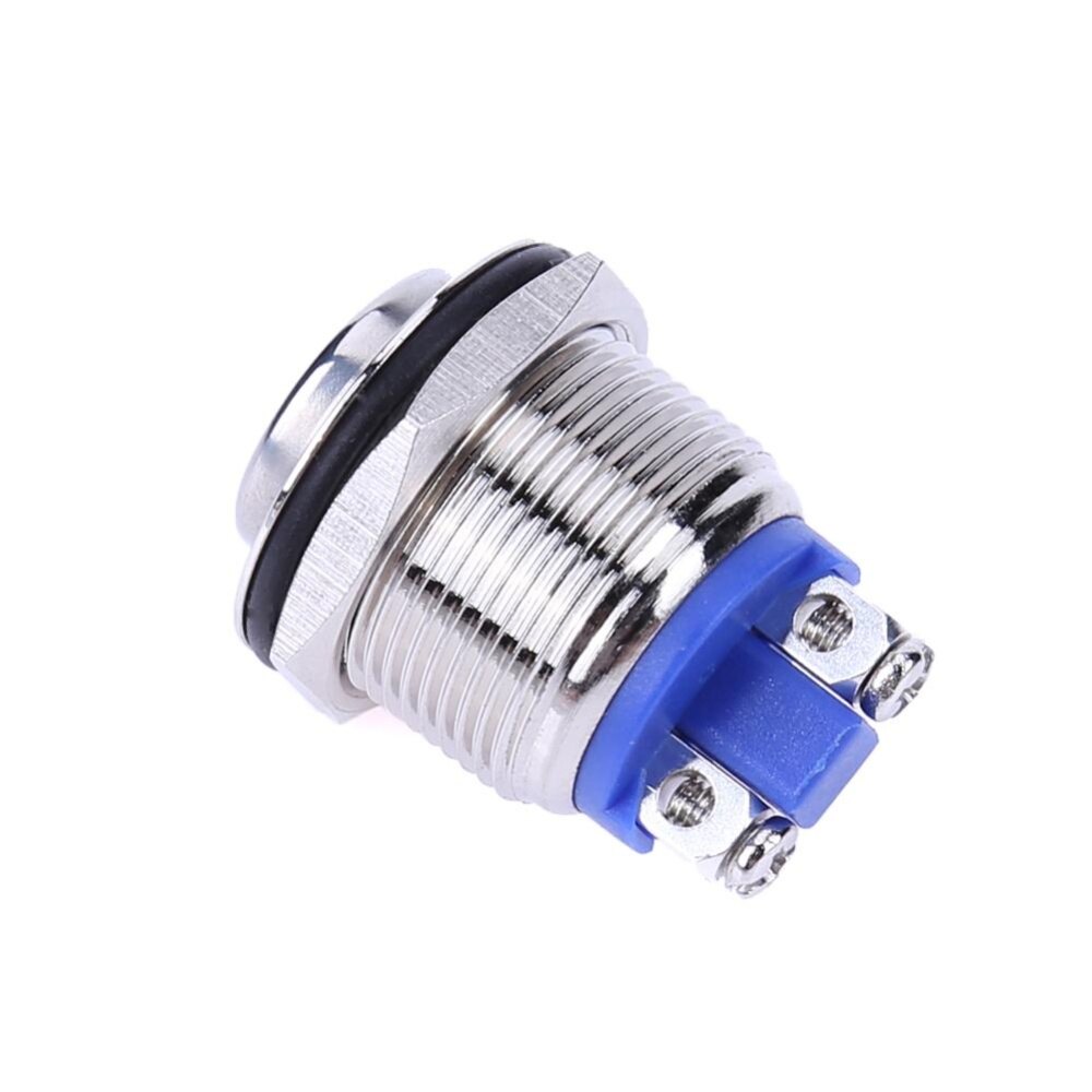 Công Tắc Nút Bấm Kim Loại Chống Nước Màu Bạc 19Mm 12V Cho Xe Hơi