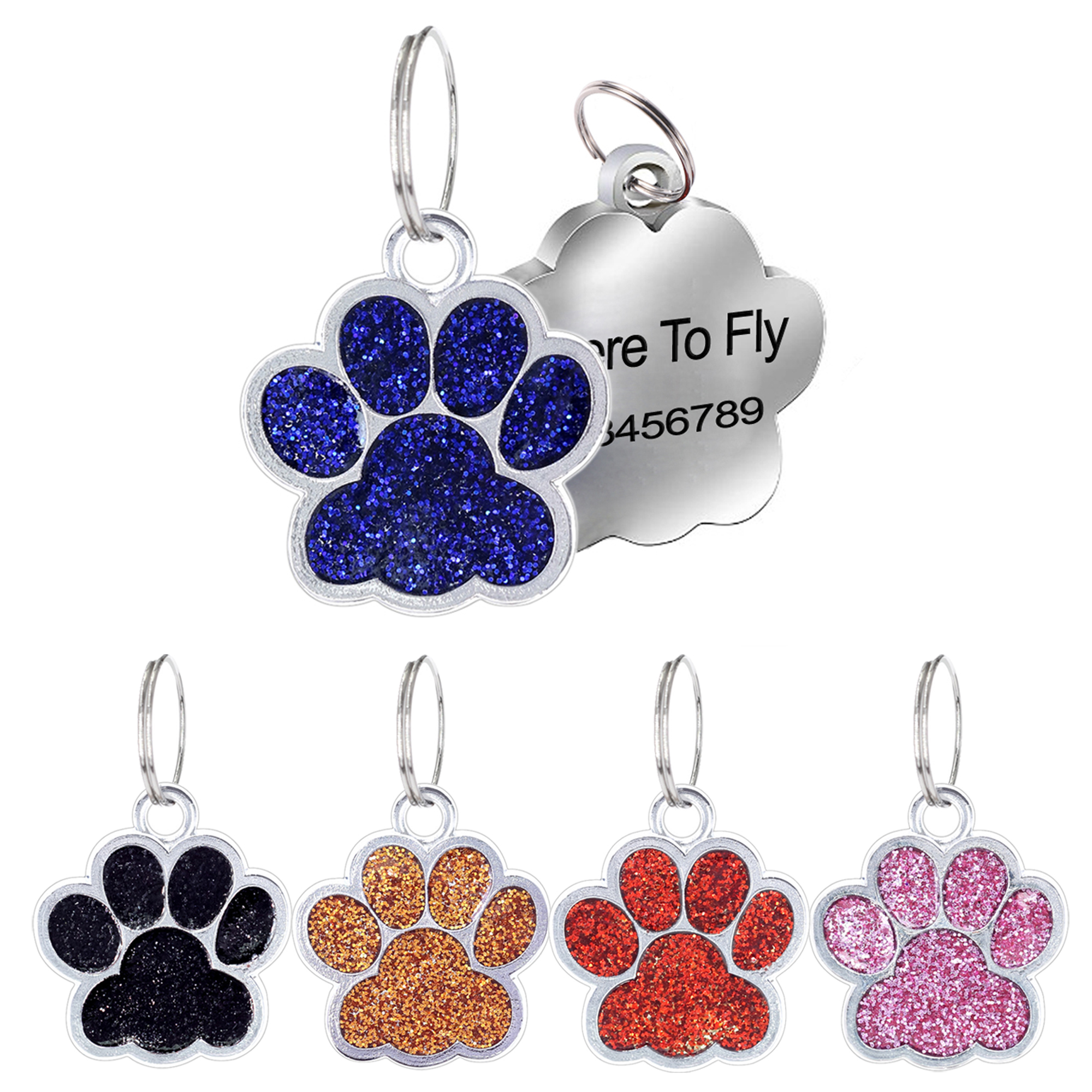 1 PC cá nhân khắc mèo cưng thẻ tên tùy chỉnh Dog ID tag Phụ KiệN Cổ Áo tên nơi chống mất Mặt dây chuyền móc khóa kim loại