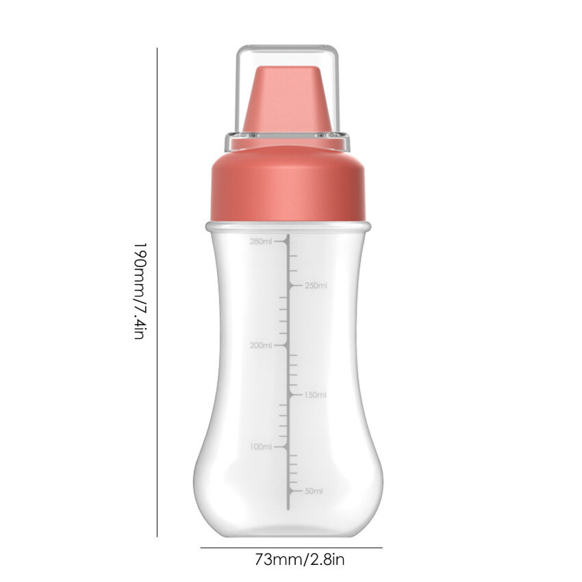 Chai Nước Sốt Bóp Cầm Tay 350Ml Có Nắp Chai Nước Sốt Bóp Chia Vạch Năm Lỗ Chai Nước Sốt Cà Chua Salad Đa Năng