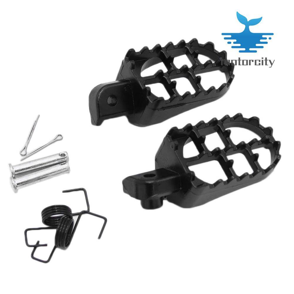 2x 8mm Motorcycle Foot Pegs Pedals Aluminum Alloy Footrests for Yamaha PW80 Black/Silver/Blue