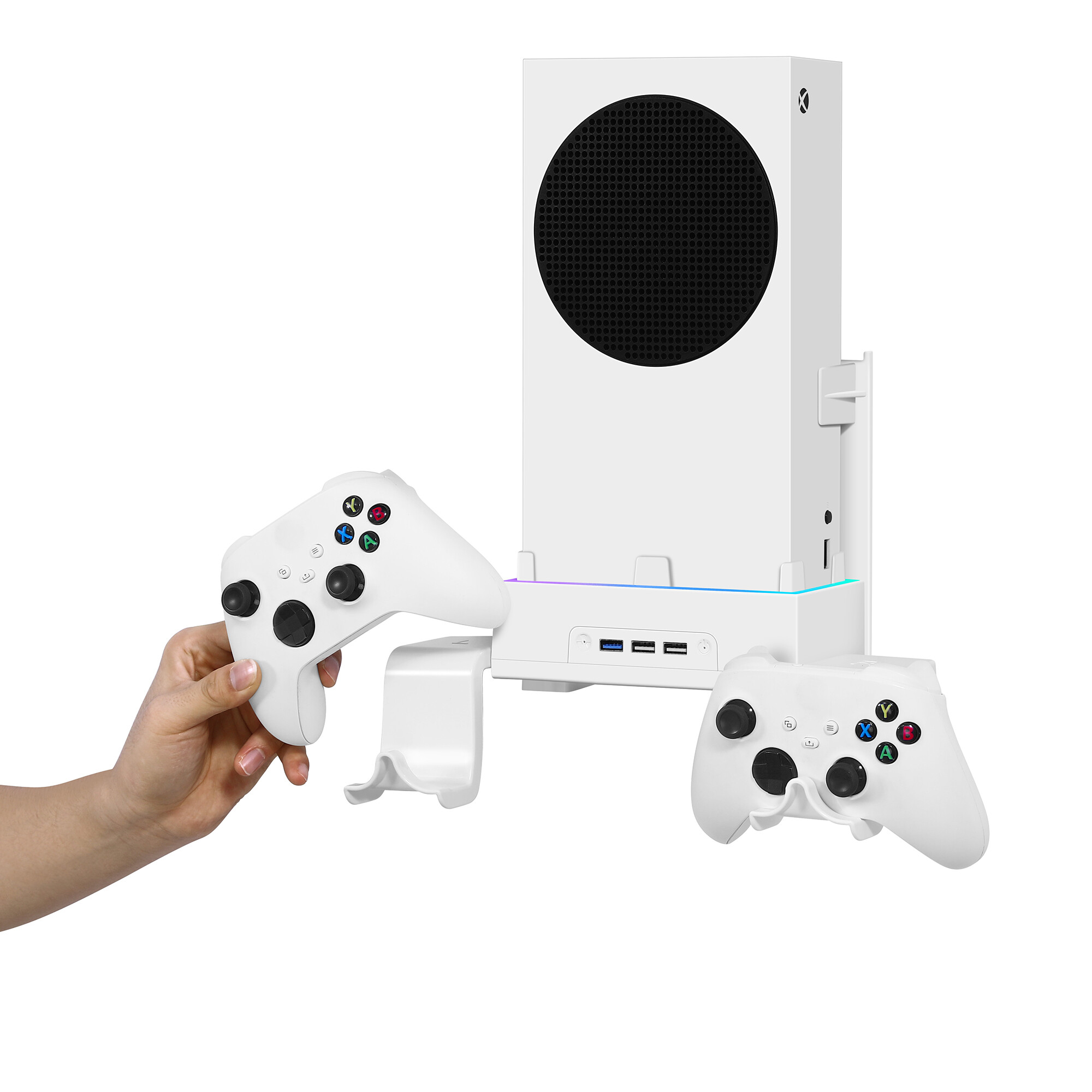 Wall-Mounted Storage Cooling Dock Fan Set For Xbox Series S Wall-Mounted Dazzling Cooling Bracket