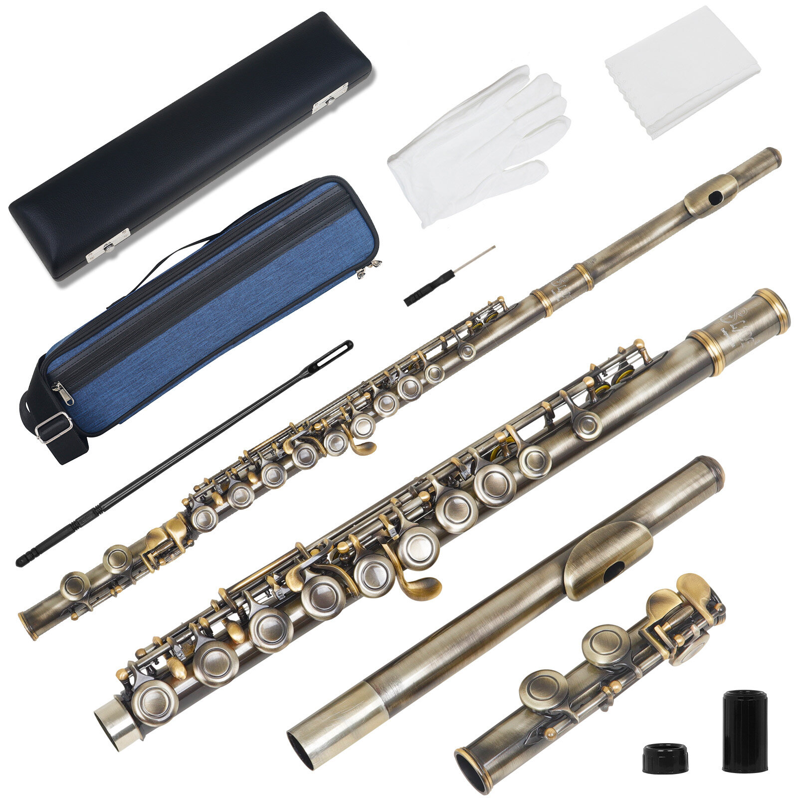 SLADE Ckey 16Hole Flute Set Closed Hole C Flute With Case Cleaning