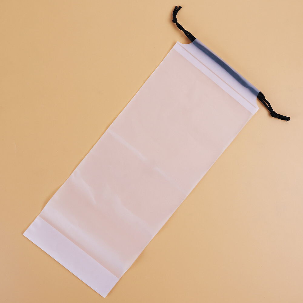 Matte Translucent Plastic Bag Umbrella Storage Bag Reusable Portable Umbrella Drawstring Storage Cover Home Storage Organizer