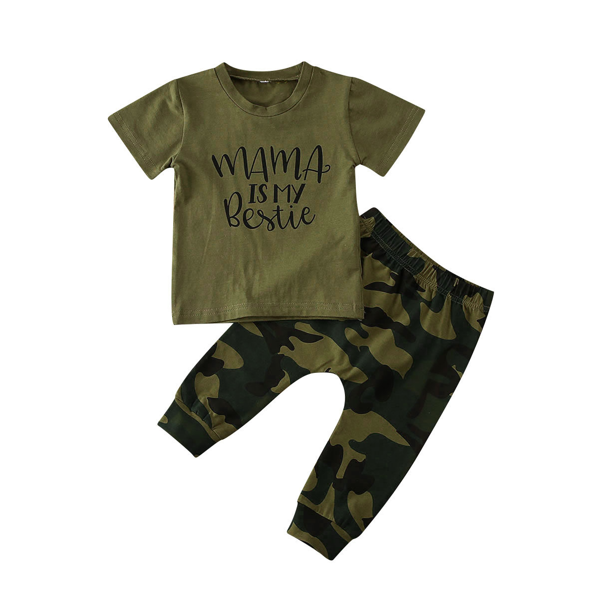 Baby Boys Summer Short Sleeve Clothes Set Pullover T-Shirt Tops Camouflage Shorts Outfits Suit