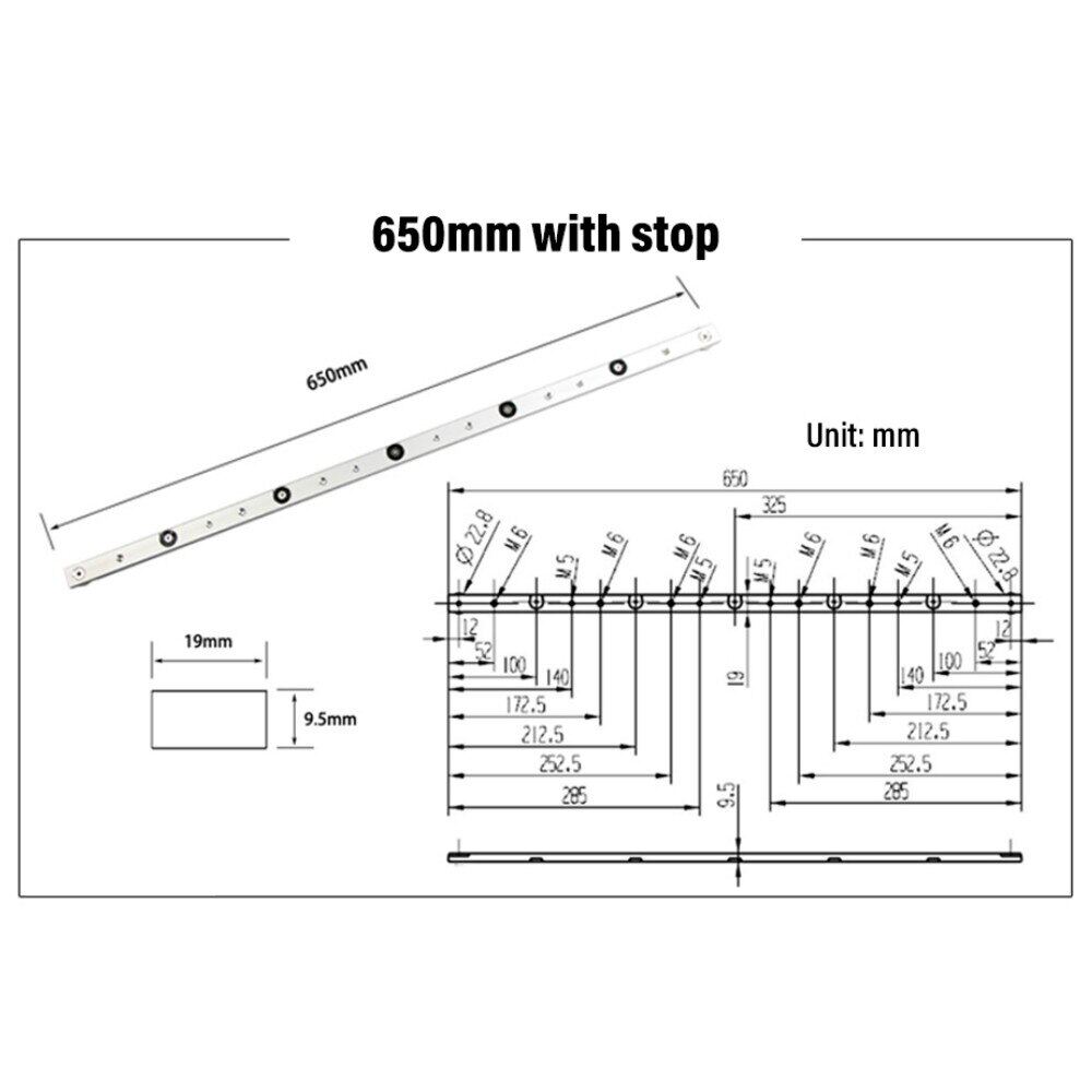 อลูมิเนียมอัลลอยด์ Miter Bar Slider ตาราง Saw Gauge Rod งานไม้ TTrack