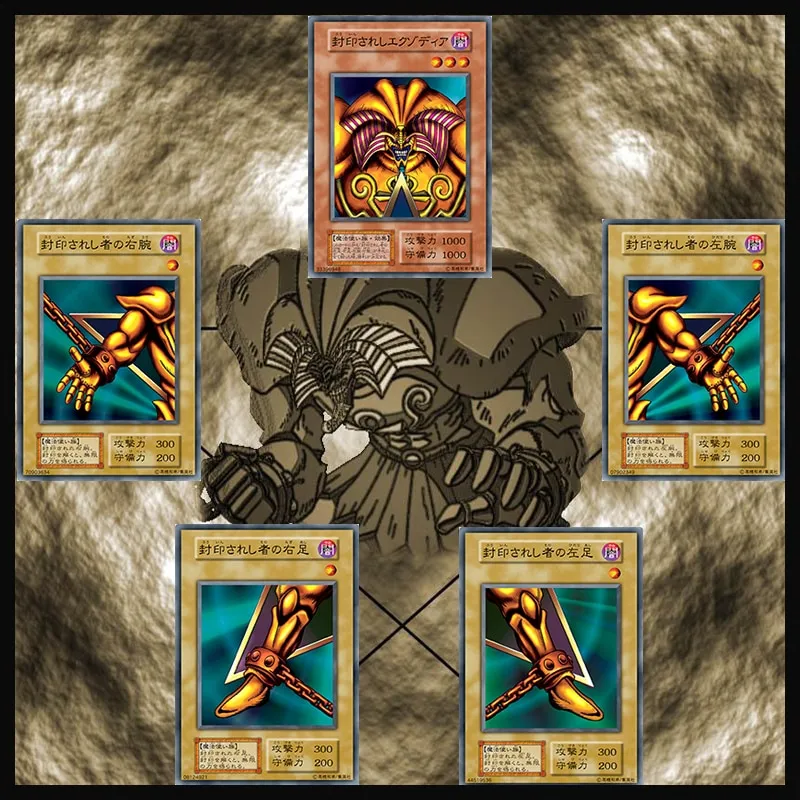 5ชิ้น/เซ็ต Yu-Gi-Oh เกมกระดาน Dark Archmage Exzodia ญี่ปุ่นแบบดั้งเดิมจีนเก่าการ์ดรุ่น