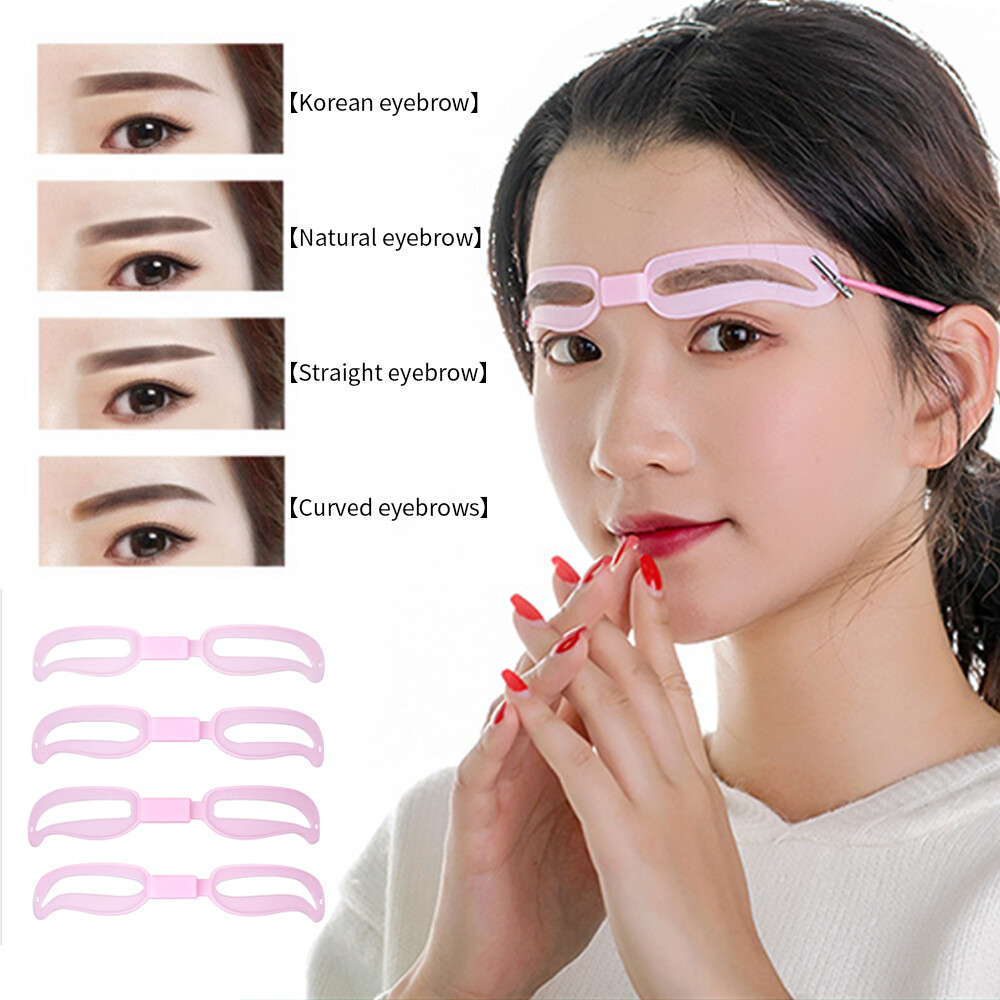 4pcs/set Reusable Eyebrow Stencil Eye Brow Stamp Template Makeup Tools