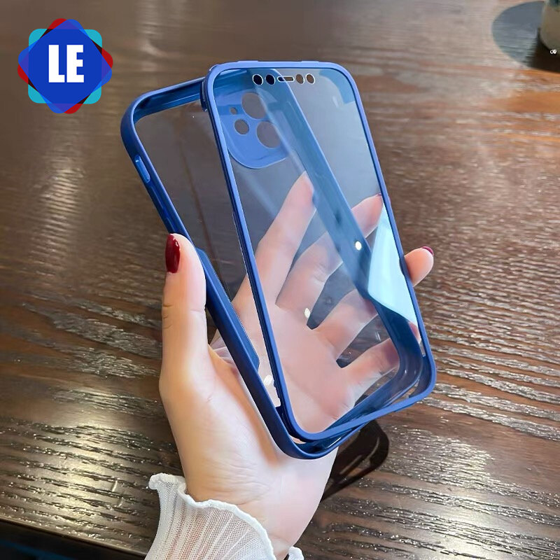 Casing for redmi note 11 / redmi note 11s / redmi note 11 pro / redmi note 10 / redmi note 10s / redmi note 9 / redmi note 9s / redmi note 9 pro / redmi note 9 pro max luxury 360 full cover clear acrylic hard flip phone case
