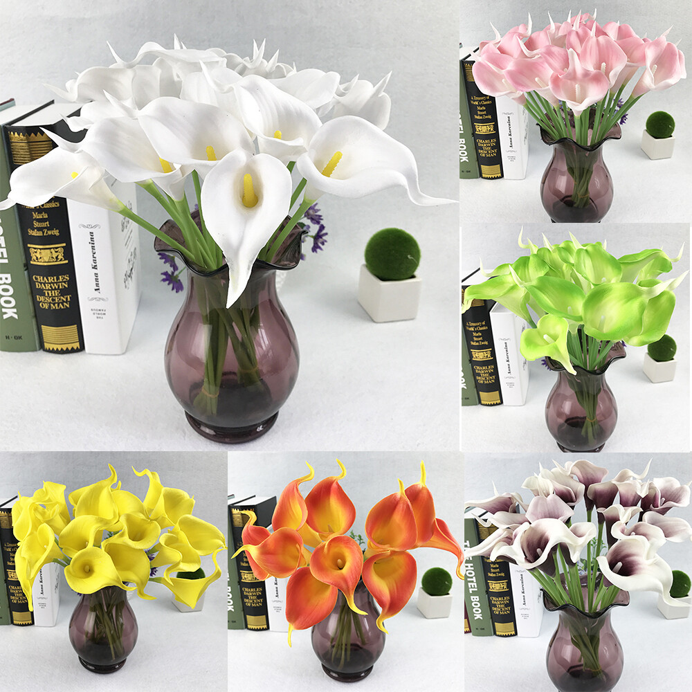【lightingeverthing】10pcs/set Artificial Calla Lily Wedding Bridal Bouquet Heads Fake Flowers DIY Home Decor