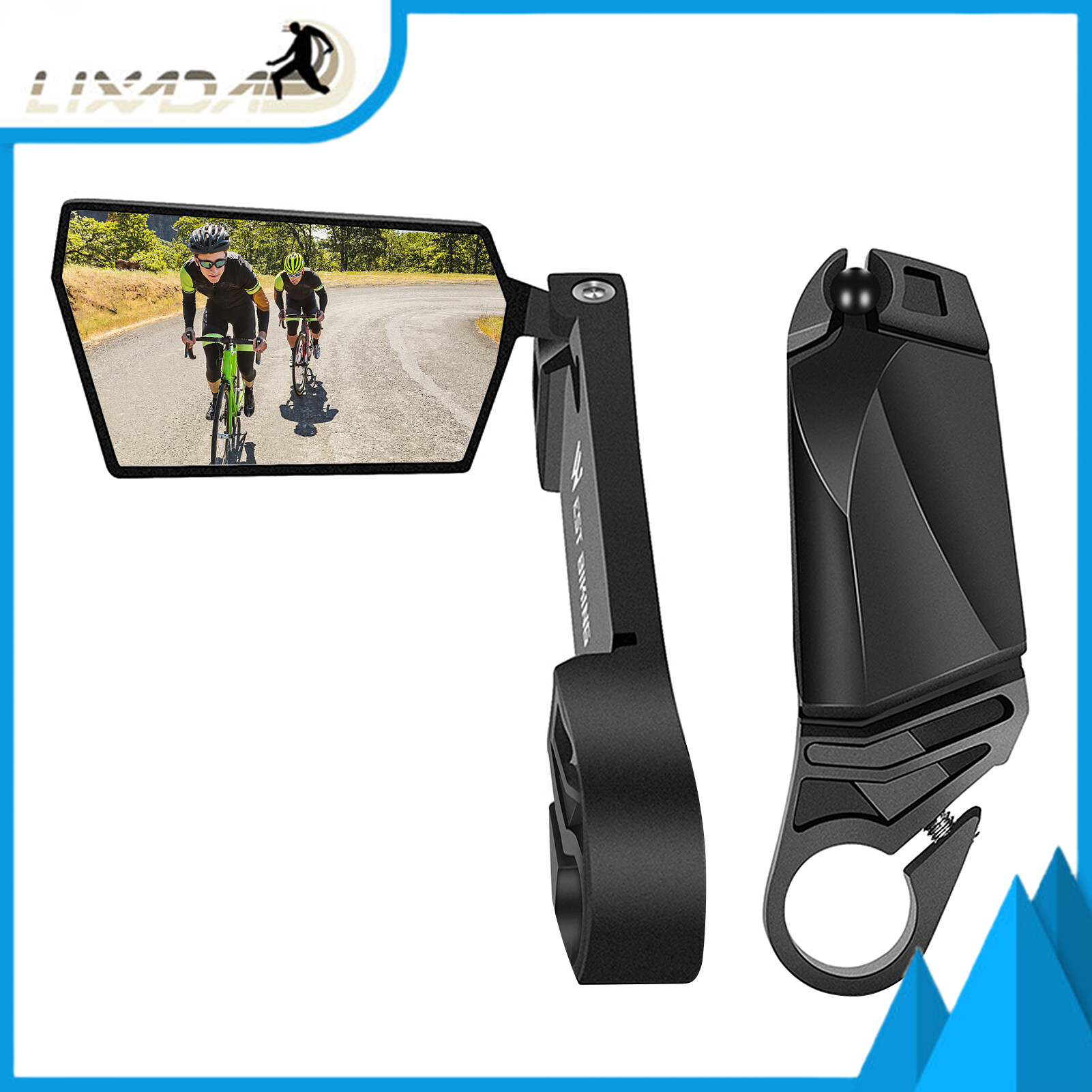 Lixada 2pcs Bike Mirror Cycling Rear View Mirror Foldable 360 Degree Rotating Rearview Bicycle Mirrors Handlebar Safety Mirror for Mountain Road Bike