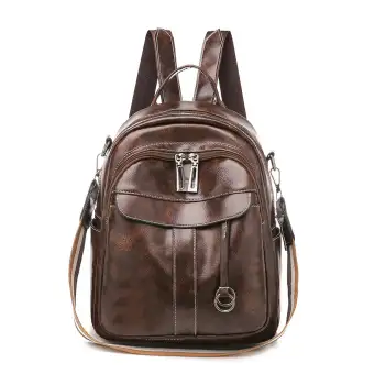 lazada leather backpack