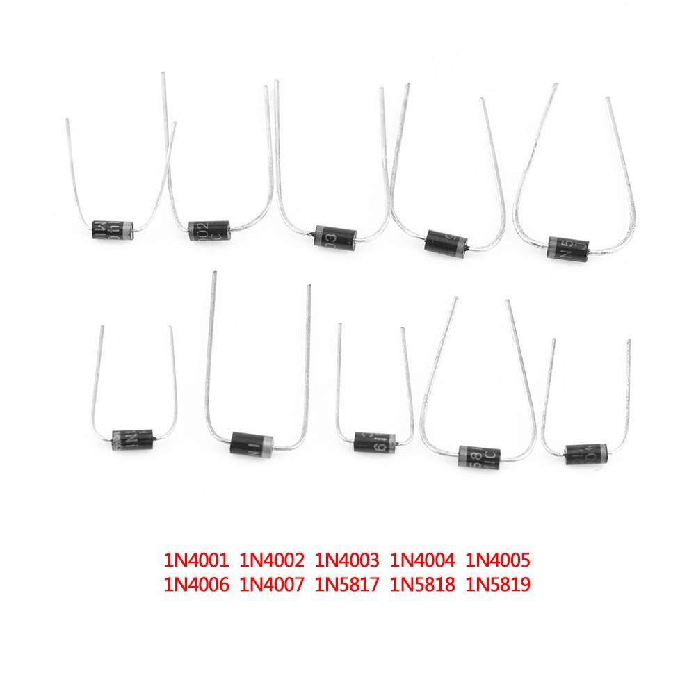 Xuelelile Bộ 200 Linh Kiện Điện Tử Diode Chỉnh Lưu 10 Giá Trị, 1N4001 ~ 1N4007 1N5817 ~ 1N5819 Có Hộp