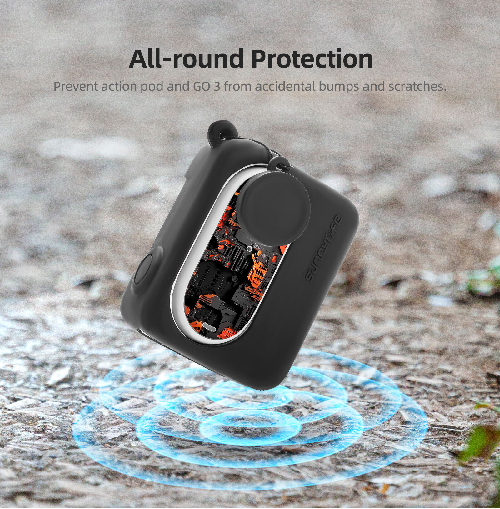 For Insta360 GO3 Silicone Case Camera Sticker Lens Cover Protective Case Lanyard