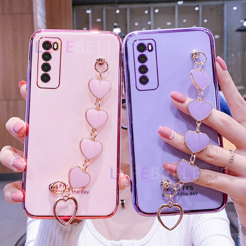 For Huawei Nova Nova SE 5G Case Love Heart Wristband