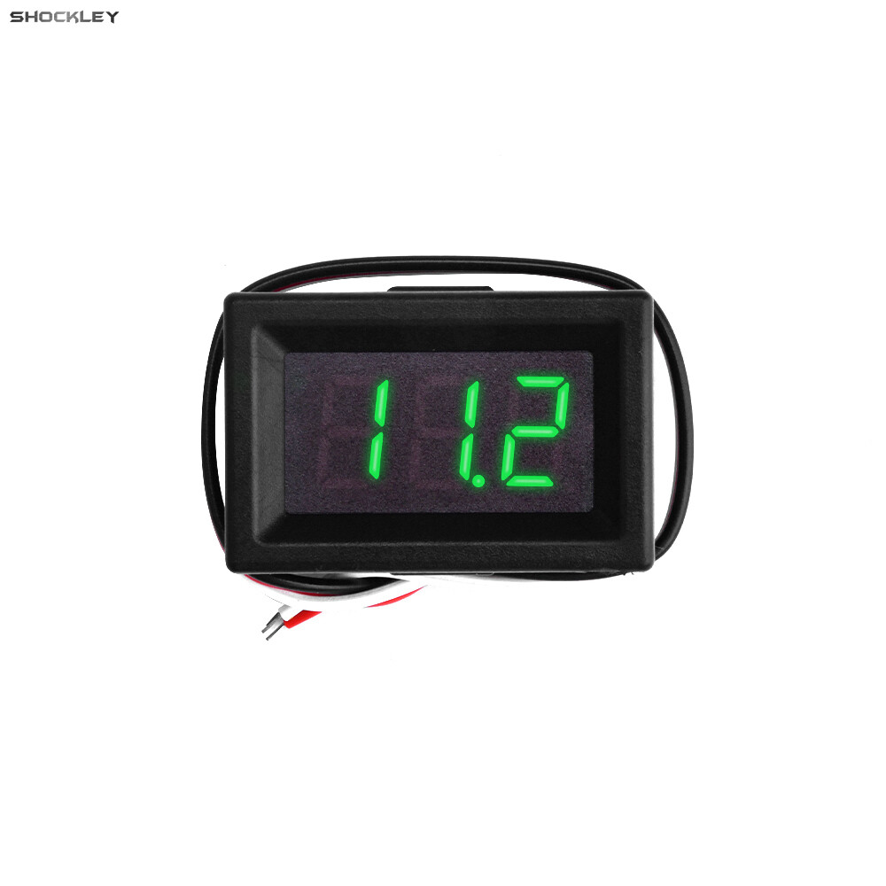 Shockley 0.36 inch DC 3-30V vôn kế kỹ thuật số vôn kế đo Màn hình LED 3-dây vôn kế cho xe động cơ đế gắn bảng