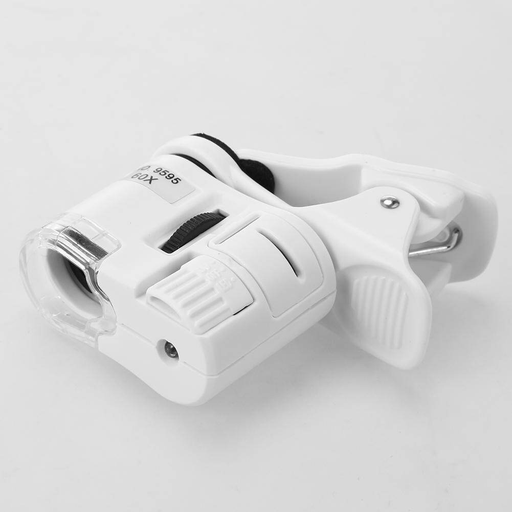 Kính Hiển Vi Điện Thoại Di Động 60X Thông Dụng Ống Kính Macro Kẹp Máy Ảnh Siêu Nhỏ Có Đèn LED